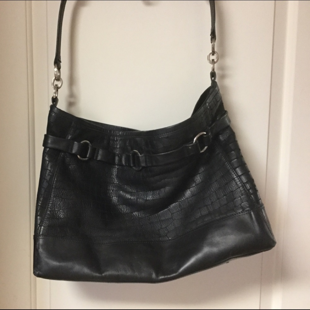 Vintage Nan Large Leather Shoulder Bag EUC